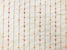 Load image into Gallery viewer, 1.25 Yds Designer Embroidered Geometric Cotton Linen Ivory Orange Green Taupe Drapery Fabric