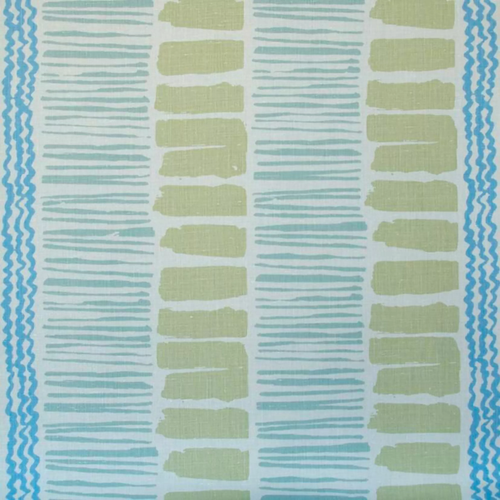 Lee Jofa Saltaire Fabric / Green/Aqua/Cornflower