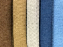 Load image into Gallery viewer, Heavy Duty Water &amp; Stain Resistant Cotton Brown Gold Blue Faux Linen Upholstery Drapery Fabric