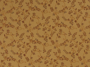 Heavy Duty Floral Mustard Gold Burgundy Red Upholstery Drapery Fabric