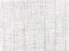 Load image into Gallery viewer, Linen Poly Sheer Nautical Ivory Taupe Beige Stripe Drapery Fabric