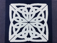 Load image into Gallery viewer, 2 Pillow Panels Navy Blue Off White Blue Nautical Pillow Medallion Upholstery Fabric