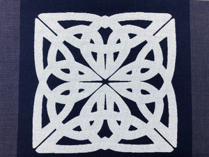 2 Pillow Panels Navy Blue Off White Blue Nautical Pillow Medallion Upholstery Fabric