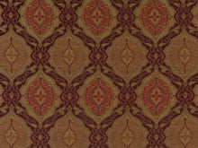Load image into Gallery viewer, Heavy Duty Geometric Medallion Plum Purple Beige Green Red Upholstery Drapery Fabric