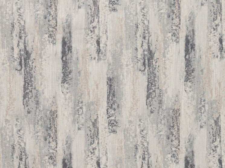 Ivory Steel Blue Grey Abstract Upholstery Drapery Fabric