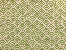 Load image into Gallery viewer, Galbraith &amp; Paul Mountains In Kiwi Oyster Linen Lime Green Ivory Woven Textured water resistant Geometric Upholstery Fabric