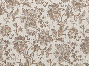 Ivory Taupe Grey Floral Upholstery Drapery Fabric