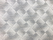 Load image into Gallery viewer, Remnant 1.75 Yds Schumacher Ashberg Moonstone Water &amp; Stain Resistant Woven Grey Beige Geometric Abstract Upholstery Drapery Fabric