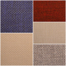 Load image into Gallery viewer, Water &amp; Stain Resistant MCM Indigo Blue Rusty Orange Red Beige Charcoal Brown Mid Century Modern Tweed Upholstery Fabric