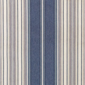 Lee Jofa Windsor Stripe Fabric / Blue/Silver