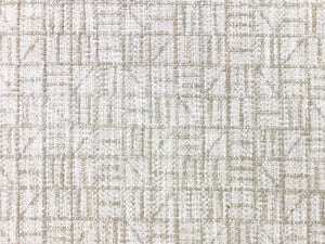 Mark Alexander Crosstown Storm Linen Cotton Taupe Beige Geometric Abstract Woven Upholstery Fabric