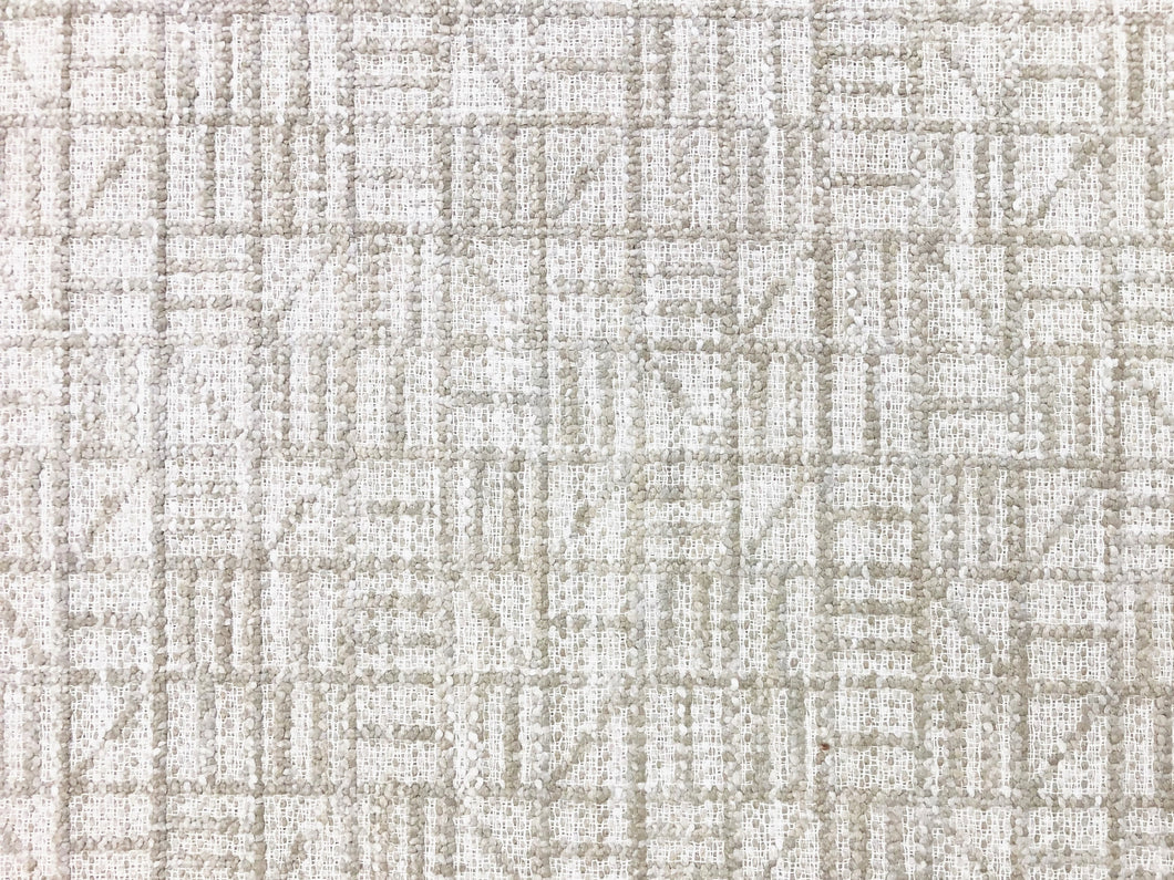 Mark Alexander Crosstown Storm Linen Cotton Taupe Beige Geometric Abstract Woven Upholstery Fabric