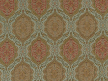 Load image into Gallery viewer, Heavy Duty Geometric Medallion Aqua Blue Beige Green Rose Pink Upholstery Drapery Fabric