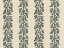 Load image into Gallery viewer, Cotton Linen Ivory Teal Blue Botanical Floral Embroidered Drapery Fabric
