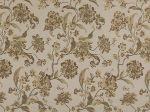 Heavy Duty Floral Seafoam Green Beige Brown Upholstery Drapery Fabric
