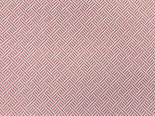 Load image into Gallery viewer, Robert Allen Beach Club Bk Rhubarb Rose Red Pink White Geometric Trellis Lattice Upholstery Fabric