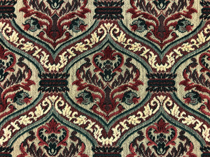 Kravet Water & Stain Resistant Epingle Carpet Tapestry Medallion Emerald Green Burgundy Red Beige Velvet Upholstery Fabric