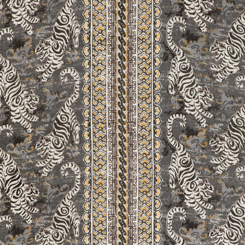 Lee Jofa Bongol Print Fabric / Charcoal