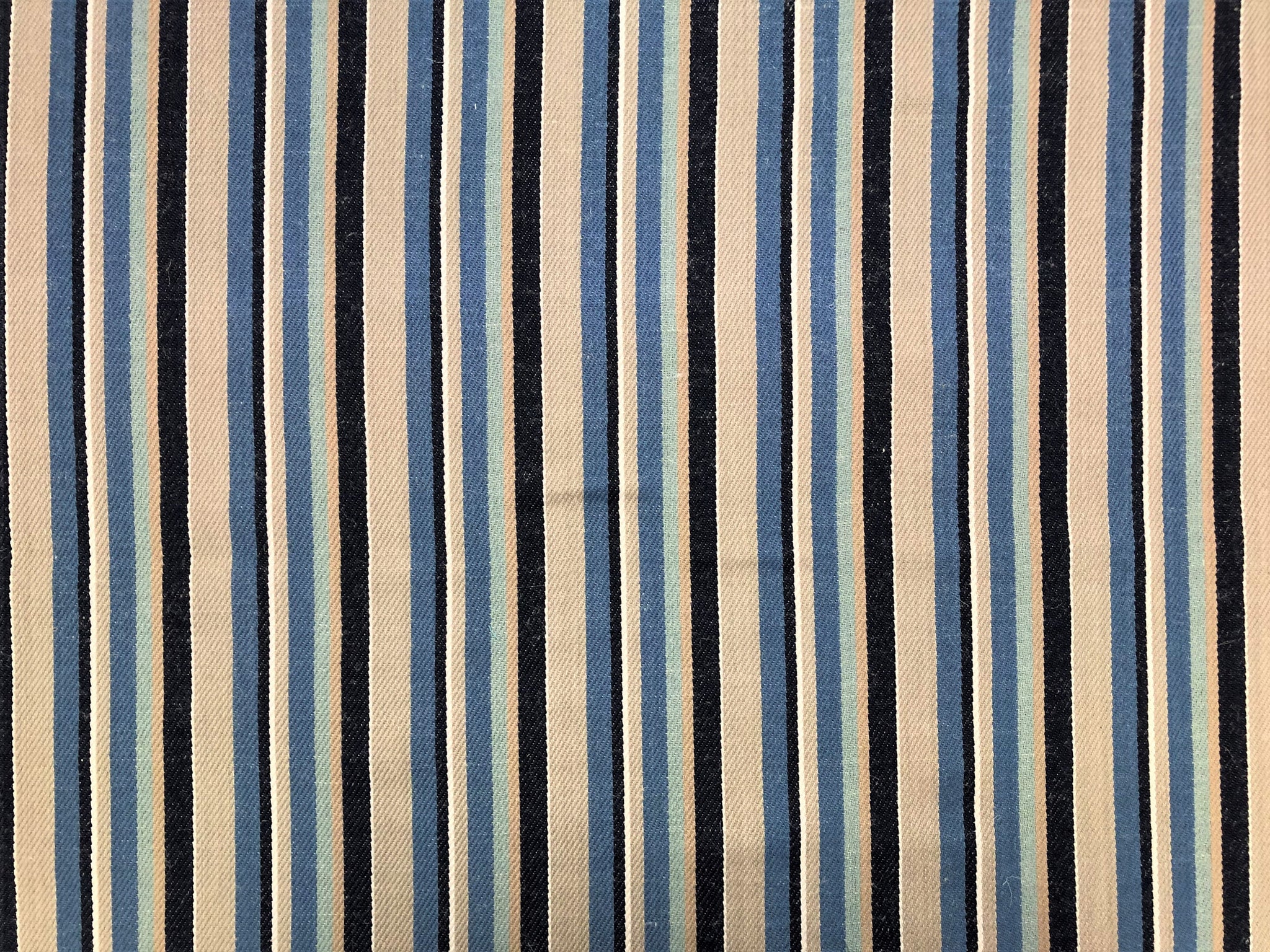 Beige Navy Blue Stripe Deluxe Silk Drapery and Upholstery Fabric by the  Yard S0111 - KOVI Fabrics