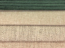Load image into Gallery viewer, Crypton Water &amp; Stain Resistant MCM Mid Century Modern Stripe Basketweave Geometric Tweed Green Taupe Beige Upholstery Fabric RMC-WCII