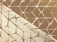 Load image into Gallery viewer, Opuzen Trapezoid Tan Reversible Abstract Cafe au Lait Beige Taupe Geometric Water &amp; Stain Resistant Upholstery Fabric