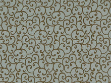 Load image into Gallery viewer, Seafoam Blue Brown Olive Swirl Upholstery Drapery Fabric