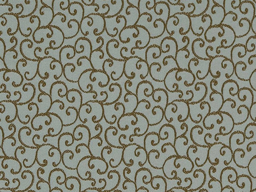 Seafoam Blue Brown Olive Swirl Upholstery Drapery Fabric
