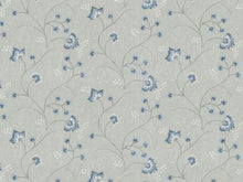 Load image into Gallery viewer, French Blue Navy Embroidered Floral Drapery Fabric