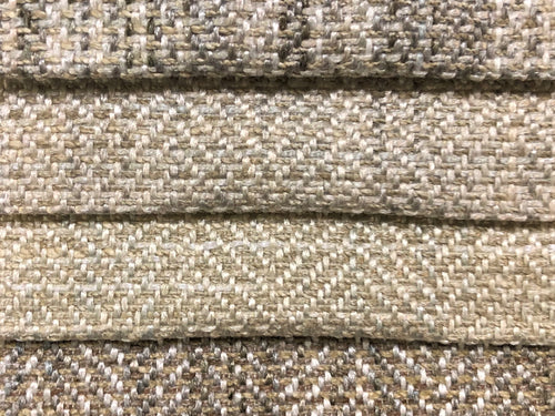Heavy Duty Beige Taupe Greige Cream MCM Mid Century Modern Herringbone Tweed Upholstery Fabric FBR-NH