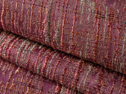 Magenta Orange Taupe MCM Tweed Drapery Fabric