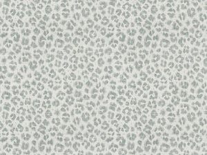 Linen Rayon Cheetah Leopard Animal Print Steel Grey Off White Drapery Fabric