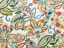 Load image into Gallery viewer, Mill Creek Enya Opal Ivory Teal Green Red Yellow Lime Beige Floral Upholstery Drapery Fabric