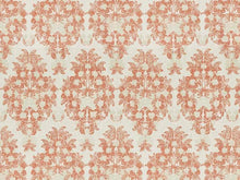 Load image into Gallery viewer, Ivory Orange Terracotta Beige Floral Medallion Linen Drapery Fabric