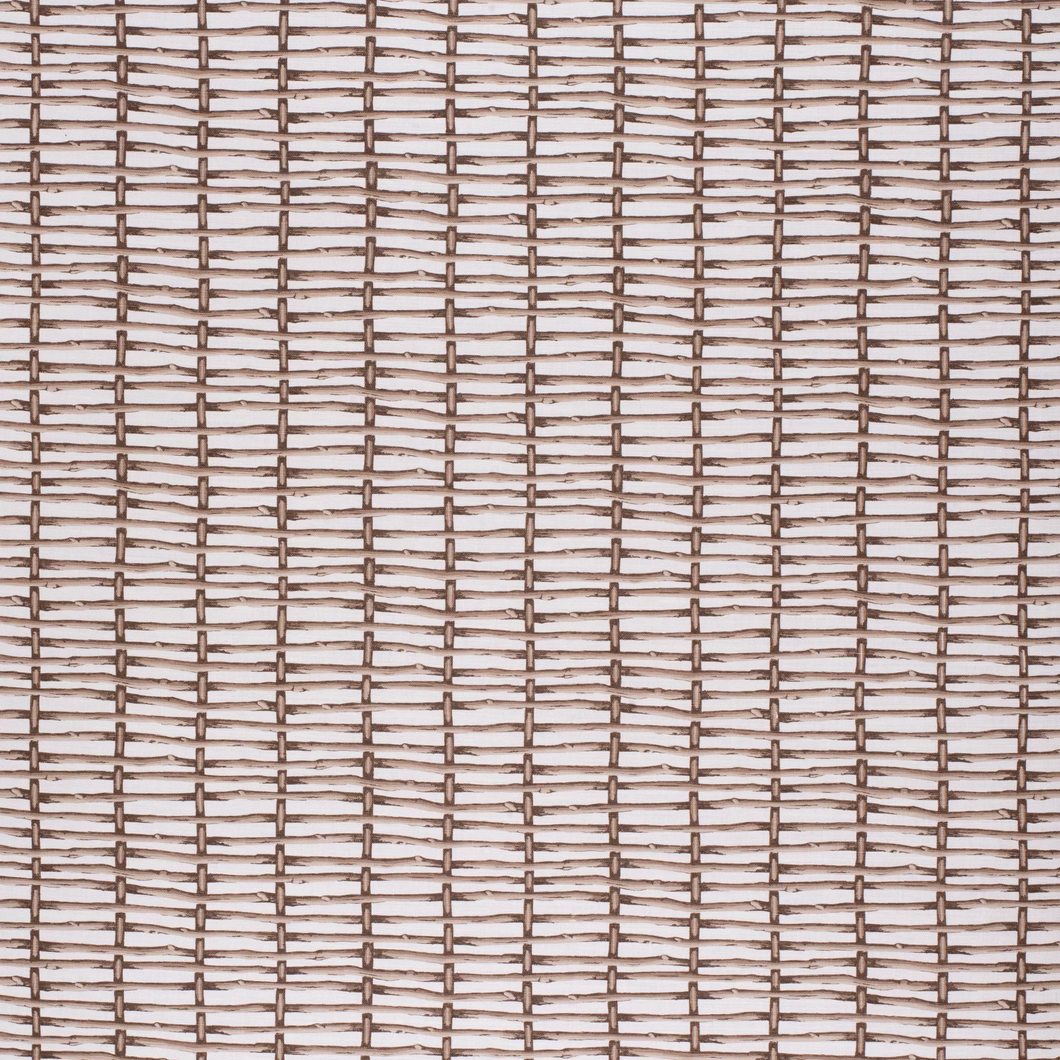 Lee Jofa Twig Fence Fabric / Brown/White