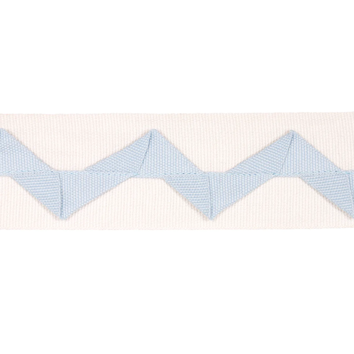 Schumacher Lazare Appliqué Tape Trim 82240 / Sky On Ivory