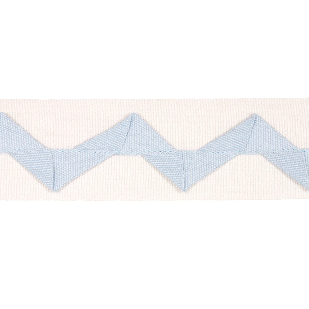 Schumacher Lazare Appliqué Tape Trim 82240 / Sky On Ivory