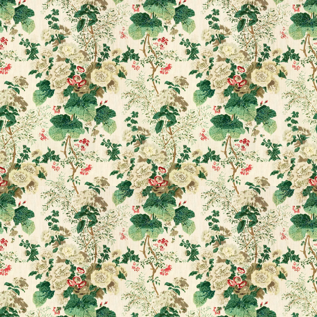 Lee Jofa Hollyhock Hdb Fabric / White/Brown