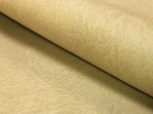 Designer Distressed Heavy Duty Mid Century Modern Faux Leather Beige Neutral Vinyl
