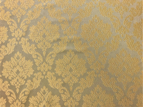 Old Gold Floral Damask Upholstery Drapery Fabric