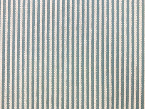 Designer Water & Stain Resistant Aqua Blue Cream Nautical Stripe Upholstery Fabric