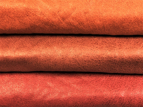 Heavy Duty Burnt Orange Rose Red Soft Faux Buffalo Leather Upholstery Vinyl