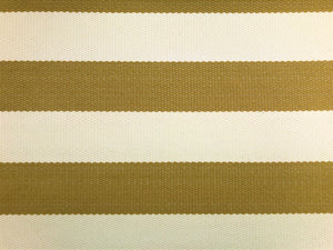 Designer Woven Rustic Mustard Brown Beige Cream Off White Stripe Geometric Water & Stain Resistant Upholstery Fabric
