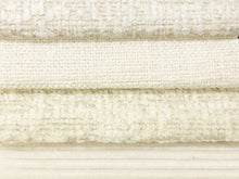 Load image into Gallery viewer, Crypton Water &amp; Stain Resistant MCM Mid Century Modern Tweed Stripe Velveteen Ivory Off White Upholstery Fabric RMC-WCII