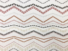 Load image into Gallery viewer, Indoor Outdoor Water &amp; Stain Resistant Southwestern Off White Beige Grey Charcoal Black Rusty Brown Geometric Upholstery Drapery Fabric