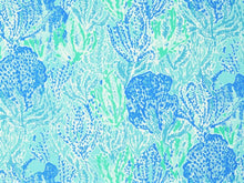Load image into Gallery viewer, 2 Yds Min Lilly Pulitzer Let&#39;S Cha Cha Shorely Blue Abstract Botanical Aquamarine Sky Blue Seafoam Upholstery Drapery Fabric