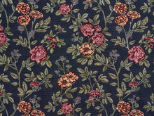 Load image into Gallery viewer, Heavy Duty Abstract Floral Tapestry Dark Teal Red Beige Pink Green Upholstery Fabric