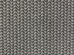 Designer Heavy Duty Black Ivory Geometric Chevron Chenille Upholstery Fabric