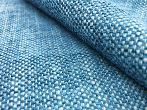Crossville Fabric Chile French Blue Woven Tweed MCM Mid Century Modern Water & Stain Resistant Chenille Upholstery Drapery Fabric