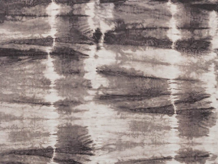 Charcoal Grey Ivory Abstract Velvety Upholstery Drapery Fabric