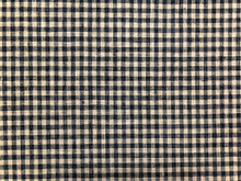 Load image into Gallery viewer, Pindler and Pindler Dodson Lakeland Faux Linen Ecru Neutral Beige Navy Blue Woven Check Plaid Upholstery Drapery Fabric
